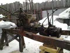 Примерка М-20 с уазовским моноблоком на переделанную раму