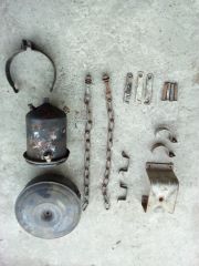 крепление ФТО, кастрюля, цепи борта, крепление лавок, крепление запаски, крепление заливной горловины