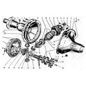 Главная передача, дифференциал, картер, полуоси заднего моста (2 сателлита)