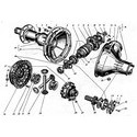 Главная передача, дифференциал, картер, полуоси заднего моста (4 сателлита)